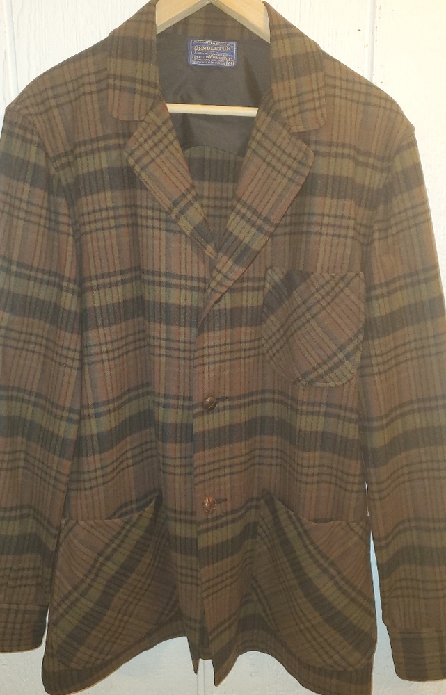 Vntg Pendleton Wool Plaid Sports Jacket szM